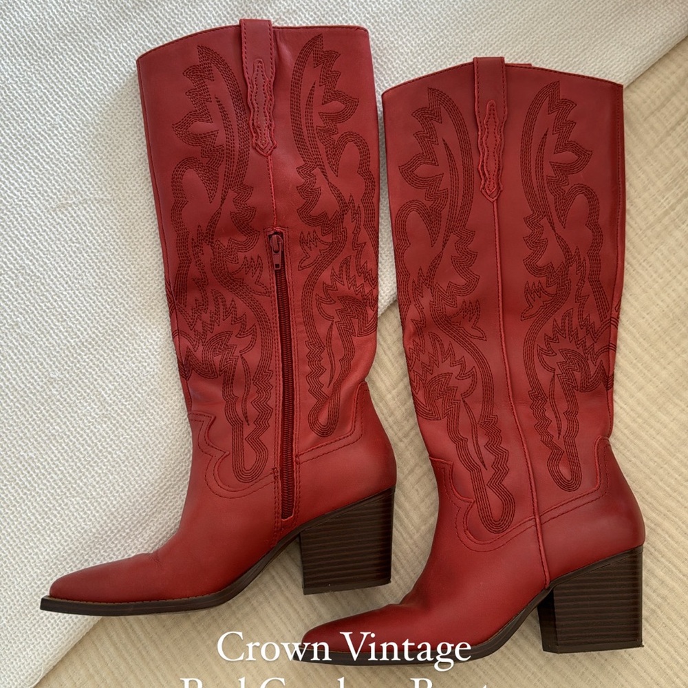 Crown Vintage Red Cowboy Boots